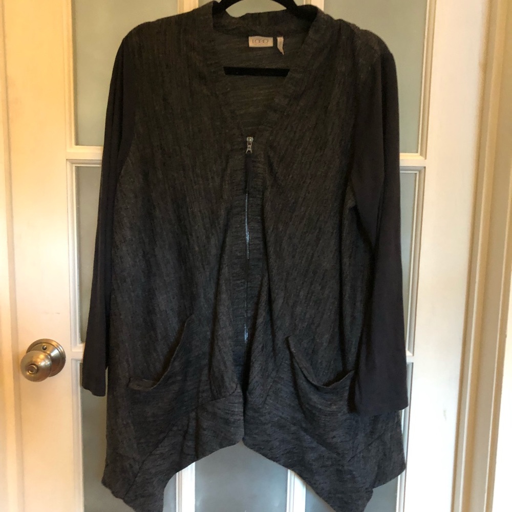 Large zip up by Logo by Lori Goldstein